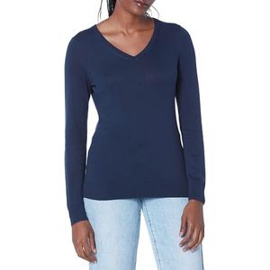 Amazon Essentials vrouwen lichtgewicht V-hals trui,marineblauw,XS-S