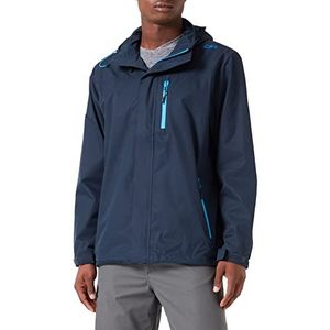 CMP Regenjas voor heren van ripstop-polyester met afneembare capuchon, zwart/blauw, maat 52