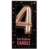 PD-Party 7060004 Folie Ballon Kaarsen | Balloon Candles | Verjaardag | Feest | Taart Decoraties - 4, Roze, 10cm Lengte x 5.5cm Breedte x 1.5cm Hoogte