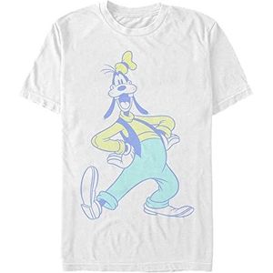 Disney Uniseks Mickey Classic-Goofy Neon Organic T-shirt met korte mouwen, wit, XXL