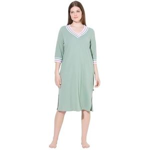 gs1 data protected company 4069787000005 Dames Nachthemd, Streepranden, 3/4-Arm Nightgown, Salie, 42, groen (salie), 42