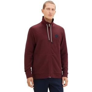 TOM TAILOR T-shirt met lange mouwen voor heren, 13683 - Tawny Port Rood Niet-solide, S