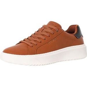 Skechers Heren Court Break Suit Sneaker, Cognac Duraleather, 39 EU