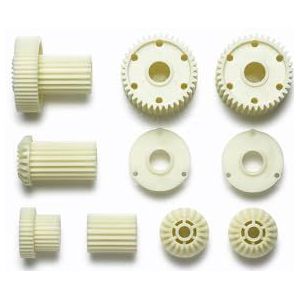Satijn lint 38 mm bruin met witte stippen - Goedkoop lint, linten