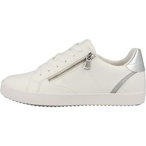 Geox D BLOMIEE Sneakers voor dames, optisch wit/zilver, 37 EU, Optiek Wit Zilver, 37 EU
