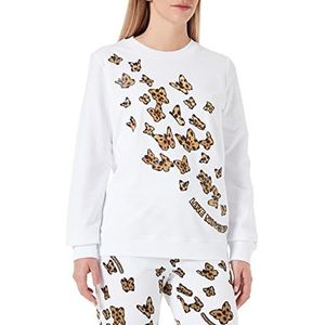 Love Moschino Dames met dierenvlinderprint sweatshirt, wit (optical white), 42