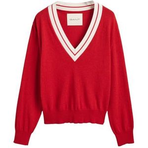 GANT Contrast V-hals, rood (bright red), XXL