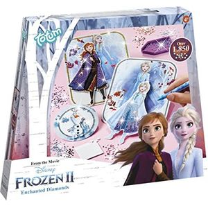 Disney Frozen Totum Diamond Painting Knutselpakket - Anna en Elsa Prinsessen Kaarten Versieren met Strass Steentjes
