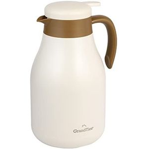 GrandTies 65 oz roestvrijstalen thermische koffiekaraf - geïsoleerde dubbelwandige vacuüm koffiethermoskan, koffiepot, warmwaterdispenser - thermoskan voor warme dranken, 12 uur warmtebehoud