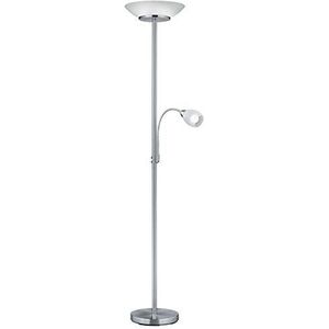 REALITY GERRY - Vloerlamp - Nikkel mat - excl. 2x E27 4,9W - Licht apart schakelbaar - Flexibel