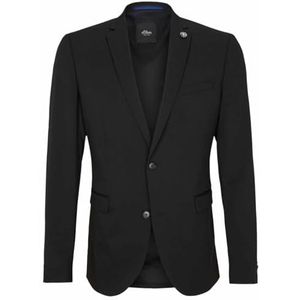 s.Oliver BLACK LABEL Herenblazer s.Opure Slim Fit zwart (200) 40, zwart, 40