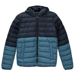 s.Oliver Gewatteerde jas voor jongens met Colour-Blocking, 5952 blauw, 164