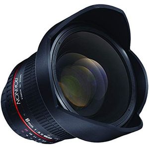 ROKINON Digital Photo HD8M-NEX SLR groothoek-fisheye-objectief zwart cameralens - cameralens (SLR, 10/7, groothoek-fisheye-lens, 0,3 m, Sony E, 8 mm)