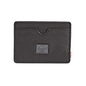 HERSCHEL 10845-00001 Charlie Leather RFID Black Unisex - volwassenen accessoires eenheidsmaat, zwart, portemonnee