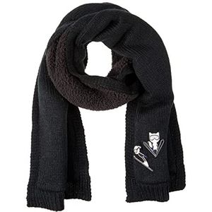 KARL LAGERFELD Paris dames Apres Ski gebreide sjaal sjaal, zwart, eenheidsmaat