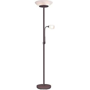 Reality Leuchten Staande lamp Gerry R40063124, metaal roestkleurig, glas wit, excl. 2x E27 & 1x E14