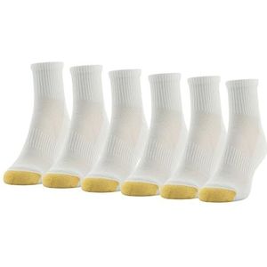 Gold Toe Dames Half Cushion Sport Quarter Sokken met Mesh, 6 paar Half Cushion Sport Quarter Sokken met Mesh, 6 paar, wit, Shoe Size: 6-9