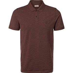 Heren Selected Polo Shirt | Regular Fit korte mouwen SLHARO Embroidery | Uni Basic overhemd kraag katoen, bruin (Decadent Chocolate), S