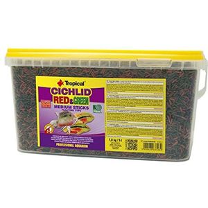 Tropical Cichlid Red & Green Medium Sticks - Voedingsticks voor middelgrote Cichliden, met Astaxanthin & Spirulina, 1-pack (1 x 5 l)