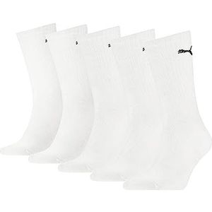 PUMA Uniseks sokken (pak van 5), wit, 43-46 EU