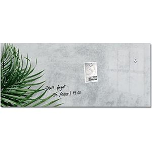 SIGEL GL298 Premium glazen magneetbord, glanzend oppervlak, 130 x 55 cm, eenvoudige montage, grijs, groen - Artverum