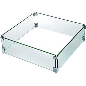 RUNADI VBENLEM Windscherm, 8 mm dik gehard glas, vierkant, voor open haarden, 48,3 x 48,3 cm