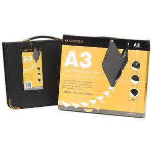 Clairefontaine - Ref PCJ1A3BKZ - Goldline Classic Presenation Case met ringen (25 zakken) - A3 (420 x 297mm) formaat, stijf korrelig vinyl, 3 ringen - zwarte kleur