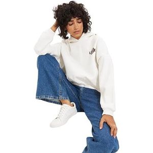 Trendyol Dames capuchon met Slogan Oversize Sweater, Ecru, M, Ecru, M