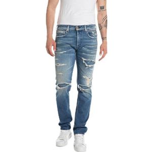 Replay Grover Broken Edge Jeans voor heren, 009, medium blue., 29W / 32L