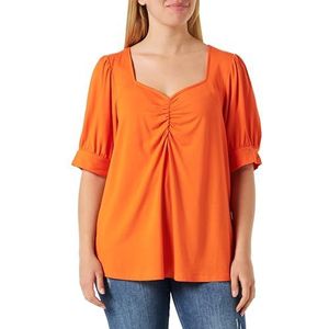 Kaffe Curve Kcsissy Blouse T-shirt voor dames, Vermillion Orange, L