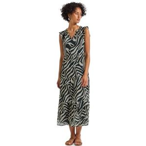 Street One - Chiffon Jurk - Groen - Dames - Met Volants