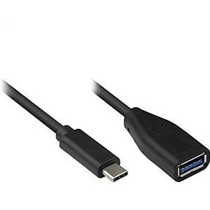 Good Connections USB C naar USB 3.0 A aansluiting OTG adapterkabel voor smartphone, tablet - compatibel met Samsung, Huawei, iPad Air 2020, MacBook Pro en nog veel meer. - ca. 10 cm