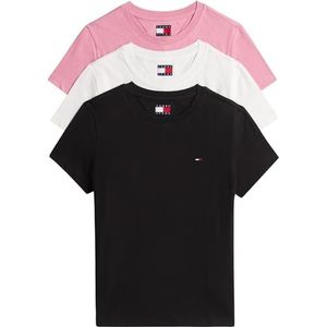 Tommy Jeans - DW0DW22175 - Set van drie T-shirts - Roze Wit Zwart - Katoen - Korte Mouwen