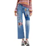 Jeans - Effen - Denim - Capri Broeken - Heavy Washed - Loosefit - High Waist