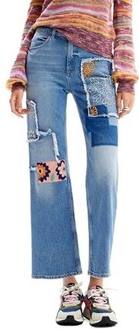 Jeans - Effen - Denim - Capri Broeken - Heavy Washed - Loosefit - High Waist