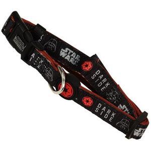 Star Wars Premium hondenhalsband, zwart en rood, maat M-L, snelsluiting, van polyester, 3D-detail, origineel product, ontworpen in Spanje