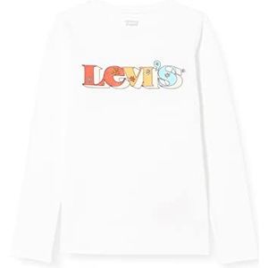 Levi's Kids Meisje Lvg Grafisch T-shirt met lange mouwen, Kleur: wit, 10 Jaar