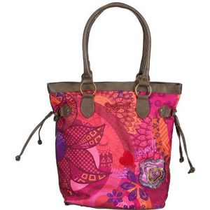 Desigual BOLS_American VIVEN Love 37X50373078U, damesshopper, 16 x 32 x 33 cm (b x h x d), violet paars wijn 3078