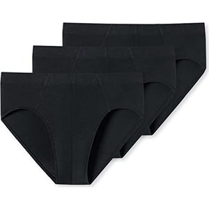 Schiesser Heren 3 stuks ondergoed slips met zachte tailleband biologisch katoen - 95/5 Organic, Zwart_179572, M
