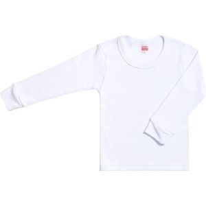 BABIDU Onderhemd van pluche, lange mouwen, voor kinderen, maat 2-4 jaar, Wit, one size