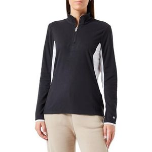 Champion Athletic Micro Polar W-Quick Dry Micropolar Fleece Half Zip Sweatshirt met capuchon voor dames, Zwart/Wit, XS