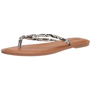 Amazon Essentials Teenslippers voor dames, Zwart Wit Snake Print, 44.5 EU