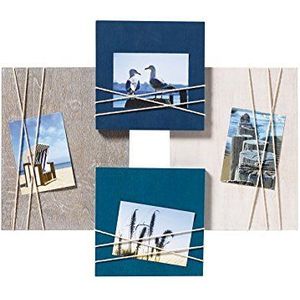 walther design fotolijst blauw voor 4 foto's houten galerij met koord als fotohouder, La Casa YO481L