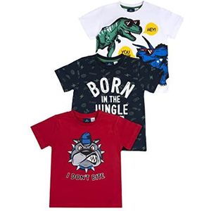 Chicco T-shirt met korte mouwen van katoen, T-shirts Kinderen en tieners, Blauw, 5 jaar (pakket van 3)