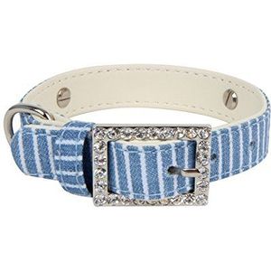 Puppia PAOA-AC1257 kristal halsband, M, lichtblauw