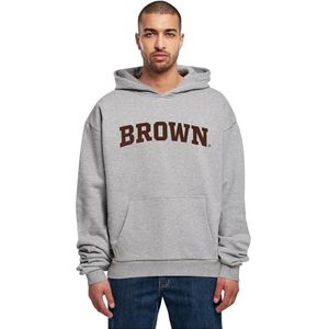 Merchcode Heren Hoodies Brown University - Script Ultra Heavy Hoody, Oversized Fit, Katoen 100%, M, grijs, M