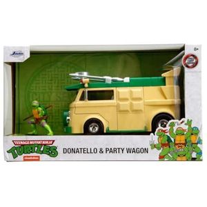 Jada Toys Ninja Turtles PartyVan (20 cm) met figuur - Speelgoedauto van de Teenage Mutant Ninja Turtles incl. Verzamelfiguur van Donatello, voor fans en kinderen vanaf 8 jaar