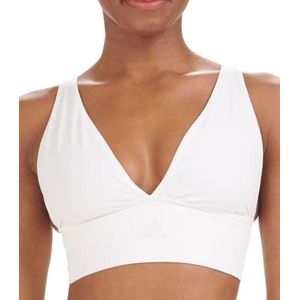 adidas Vrouwen Active Micro Stretch Longline Plunge Naadloze BH, Wit, S