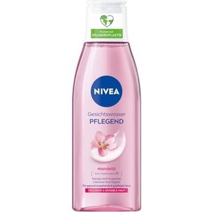 NIVEA Verzorgend gezichtswater voor droge en gevoelige huid, veganistische toner voor het gezicht met amandelolie reinigt en verzorgt de huid, mild gezichtswater geeft intensieve hydratatie (200 ml)