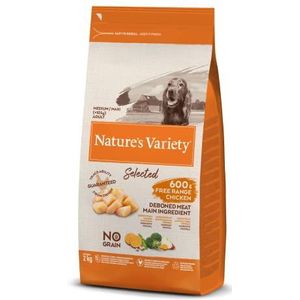 Nature's Variety Selected - Droogvoer voor volwassen honden van middelgrote en grote rassen – graanvrij – met kip buiten zonder knoeien – 2 kg
